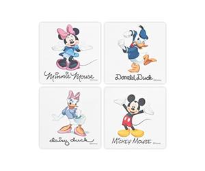 Lulabi Disney Lot de 4 Autocollants antidérapants de Forme carrée, Multicolore, 10 x 10 cm