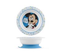 Lulabi Disney Mickey Assiette creuse antidérapante en mélamine, 16 cm, bleu clair, 6 mois