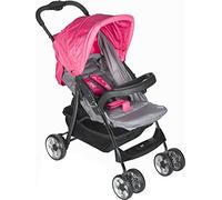 lulabi Lolli Poussette structuré avec plateau, gris/rose