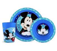 Lulabi Mickey Cosmo 3-teiliges Set für Jungen, Polypropylene, Blau, Verziert