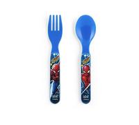 Lulabi Spiderman Set Cucchiaio e Forchetta, Polipropilene, Blu