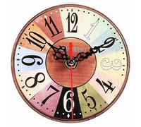 lulalula 1pc Artistique Artistique Style européen Rond Antique MDF Home Office Horloge décoration Nouveau (29)