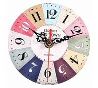 lulalula 1pc Artistique Artistique Style européen Rond Antique MDF Home Office Horloge décoration Nouveau (32)