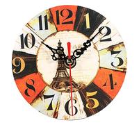 lulalula 1pc Artistique Artistique Style européen Rond Antique MDF Home Office Horloge décoration Nouveau (27)