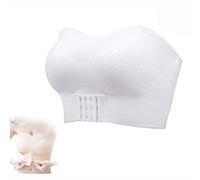 LULAND Soutien-Gorge sans Bretelles à Fermeture Avant,pour Grand Buste Femmes Soutien-Gorge Bustier en Dentelle Bandeau sans Fil antidérapant (White,4X-Large)