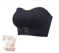 LULAND Soutien-Gorge sans Bretelles à Fermeture Avant,pour Grand Buste Femmes Soutien-Gorge Bustier en Dentelle Bandeau sans Fil antidérapant (Black,4X-Large)