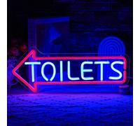LULANMP Panneau lumineux néon à DEL pour décoration murale de toilettes, toilettes, hôtels, bar, hôpital, magasin (42,9 x 17 cm)