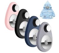 Lulaven Airtag Lot de 4 coques de suivi GPS anti-retrait pour enfants, personnes âgées, animaux domestiques, sac à dos, bagages (gris, noir, bleu, rose)