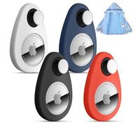 Lulaven pour Airtag Lot de 4 Coques de Suivi GPS Anti-Retrait pour Enfants, Personnes âgées, Animaux domestiques, Sac à Dos, Bagages (Noir, Bleu, Blanc, Rouge)