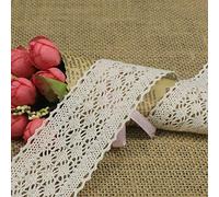 Luleke Ruban en dentelle de coton vintage de 10 yards - Pour couture, travaux manuels, cartes, journal, scrapbooking, boîte cadeau, décoration, 4,5 cm de large