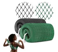 lulir 2 PCS Djampe Filet de Douche Africain, Éponge Africaine à Séchage Rapide, Net Sponge with Knots pour Hommes Femmes, Gommage Corps Doux Extensible, avec Cordes, pour Douche, SPA (Noir,vert foncé)