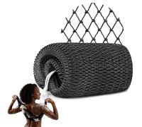 lulir Djampe Filet de Douche Africain, Éponge Africaine à Séchage Rapide, Net Sponge with Knots pour Hommes Femmes, Gommage Corps Doux Extensible, avec Cordes, pour Douche, SPA (Noir)