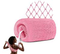 lulir Djampe Filet de Douche Africain, Éponge Africaine à Séchage Rapide, Net Sponge with Knots pour Hommes Femmes, Gommage Corps Doux Extensible, avec Cordes, pour Douche, SPA (Rose clair)