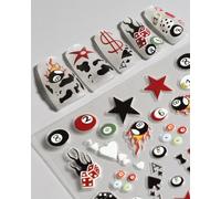 lulir Stickers Ongles Nail Art 3D Texture en Relief Autocollant Autoadhésif Deco Décoratifs pour DIY Design Manucure (Roulette Jeopardy)