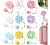 LuLiyLdJ Ensemble de 9 pièces accessoires personnalisés pour tasse, couvercle de paille, accessoires de paille de 10mm, couvercle en silicone