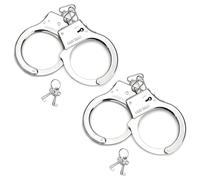 LuLiyLdJ Menottes en Métal avec Clés, Menottes Enfant, Accessoire Cosplay Menotté, Menottes Professionnelles, Jouet pour Le Jeu Rôle la Police Costumes Fête Halloween, 2 ensembles