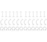 LuLiyLdJ support de perçage d'oreille flexible 18 pièces perçage de lèvre acrylique piercing de sourcil cerceau spirale membrane de tragus anneau de fer à cheval piercing bijoux
