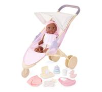 Lullababy - 14 pouces ralistes pour bb poupe de poupe et accessoires de soins Borquez les yeux bruns et le corps doux - prtendent jouer 2 a