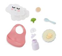 LullaBaby - Ensemble d'aliments pour Enfants - Accessoires pour l'heure du Repas (10 pièces) - Bavette, cuillère et récipient Alimentaire en Forme de Nuage - Jeu imaginatif - 2 Ans et +