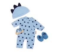 LullaBaby - Ensemble de vêtements pour poupée de 36 cm - Ensemble pyjama Onesie - Chapeau avec pointes 3D, sucette, chaussons pelucheux - Jeu imaginatif - 2 ans et +