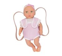 LullaBaby - 14-inch Realistic Baby Doll - Carrier Travel Accessory - Fair Skin Tone & Green Eyes - Pretend Play - Toys for Kids Ages 2 & Up - Baby Doll & Carrier Set