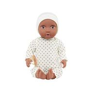 LullaBaby - Poupée Bébé - Pyjama à Pois Ivoire - Poupée Bébé garçon réaliste de 36 cm - Teint Chaud et Yeux Bruns - Corps Souple et Tenue Amovible - 2 Ans et +