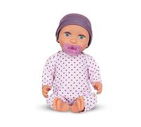 LullaBaby poupée bébé réaliste 36 cm, Pyjama à Pois Lilas