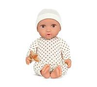 LullaBaby - Poupée bébé réaliste de 36cm - Teint Clair et Yeux Bruns - Corps Souple et Tenue Amovible - Chapeau et Sucette en Ivoire - Jouets pour Enfants de 2+ Ans - Poupée