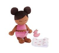 LullaBaby - Poupée de Bain en Peluche - Poupée de Bain Lavable de 36 cm - Corps en Peluche pour Un Vrai Jeu d'eau - Teint Chaude et Cheveux Bruns foncés - 2 Ans et +