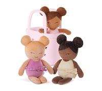 LullaBaby - Poupées de Bain lavables pour Un Vrai Jeu d'eau - Ensemble de poupées en Peluche 3 pièces - Jouets en Forme de Baignoire pour Enfants de 2 Ans et +