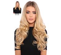 Lullabellz Extensions de cheveux bouclés épais à clipser, 50,8 cm de long, blond décoloré