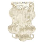 Lullabellz Lot de 5 extensions de cheveux ondulés naturels super épais 55,9 cm de long, blond décoloré
