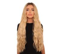 Lullabellz Lot de 5 extensions de cheveux ondulés super épais à clipser Longueur 66 cm Châtain