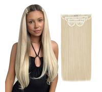 Lullabellz Lot de 5 extensions de cheveux raides super épais à clipser, 55,9 cm de long, blond clair