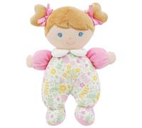 Lullaberry 23cm Ma Première Poupée Flora - Poupée Bébé en Peluche Douce avec Hochet - Tenue Fleurie Rose