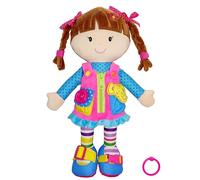 Lullaberry Dressy Friends Belle Poupée éducative en peluche pour enfants et tout-petits de 18 mois et plus - Peluche Montessori Buckle de 40 cm