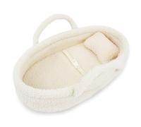 Lullaberry Lit de rêve douillet pour poupée - Porte-poupée portable - Convient pour les poupées American Girl ou les ours en peluche jusqu'à 36 cm - Blanc