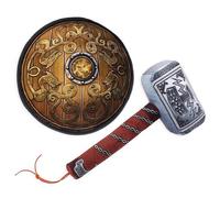 Lullaberry Little Vikings Marteau et bouclier - Armes de jeu en peluche douce et sûre - Cadeaux pour enfants