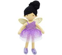 Lullaberry Poupée de fée enchantée violette de 30 cm - Poupée douce en peluche pour fille - Tenue violette et ailes dorées