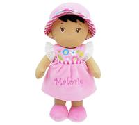 Lullaberry Poupée Malorie personnalisée - Poupée en tissu doux pour bébé dès la naissance - Personnalisable avec nom au choix - Robe rose