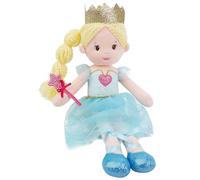 Lullaberry Poupée princesse Lila en peluche douce de 30 cm - Cadeau pour petites filles - Robe bleue