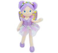 Lullaberry Yaritza Poupée fée enchantée 40 cm - Peluche douce - Cadeau pour fille - Tenue et ailes violettes