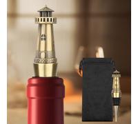 LULLEA Bouchon de bouteille de vin en forme de phare nautique pour vin champagne, cadeaux de phare pour homme et femme, amateurs de pharos, économiseur de vin, accessoires de vin, bronze