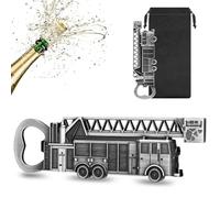 LULLEA Cadeaux pour Pompiers, Ouvre-Bouteille de Bière en Forme de Camion de Pompiers en Alliage de Zinc, Cadeau de Fête des Pères, Cadeau de Noël pour Hommes