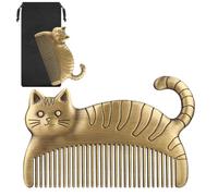 LULLEA Peigne à cheveux en forme de chat - Idée cadeau pour les amoureux des chats - Unisexe - Bronze