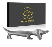 LULLEA Wiener Décapsuleur de bière en forme de teckel, repose-outils pour chien, couteau, baguettes, cuillère, cadeau de bière, cadeau pour femmes, hommes, amoureux des chiens, teckel argenté