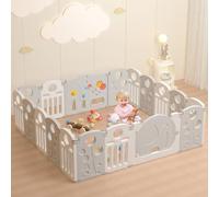 LulliSpace Parc pour bébé, pour enfants et tout-petits, centre d'activités pour enfants, cour de jeu de sécurité, clôture intérieure et extérieure pour bébé avec panneau de jeu, verrou de sécurité