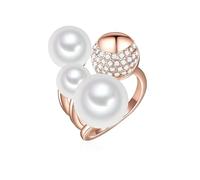 Lulu & Jane Bague de cocktail pour Femme en Laiton Verre