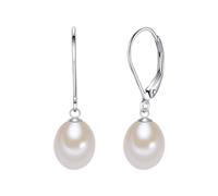 Lulu & Jane Boucles d'oreilles argent / blanc perle, Taille One Size