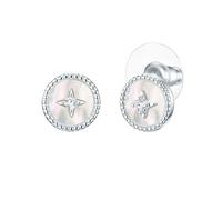 Lulu & Jane Boucles d'oreilles argent / blanc perle, Taille One Size